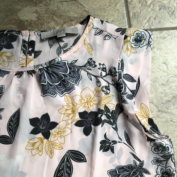 Loft Flutter Sleeve Peplum Blouse - Picture 2 of 4